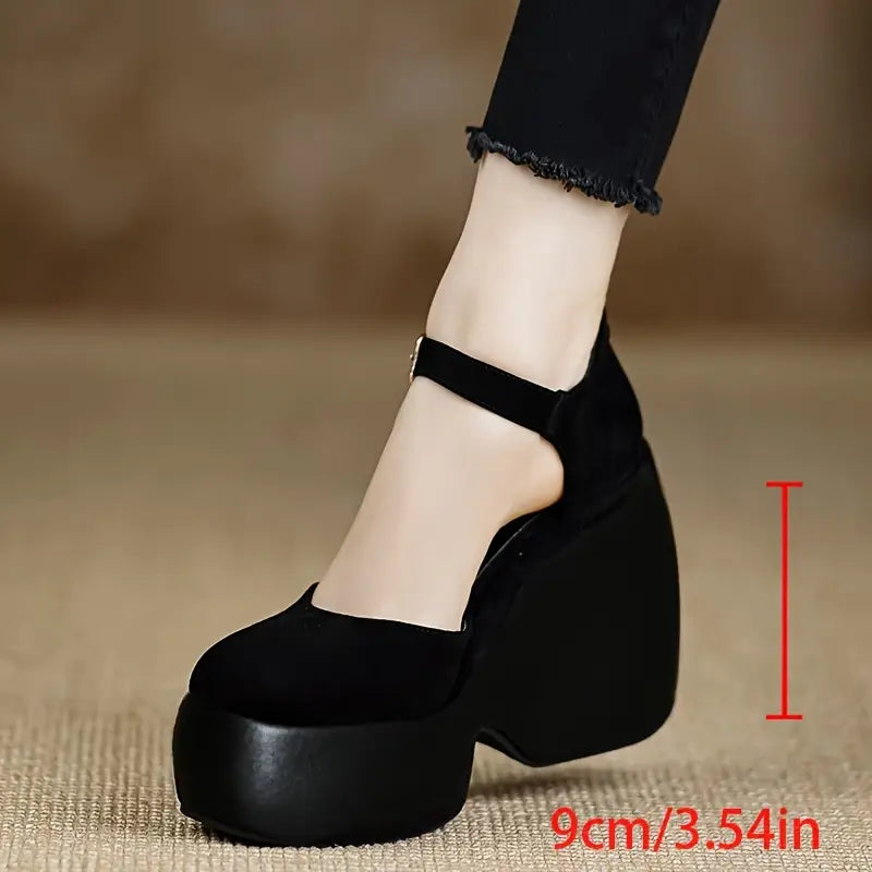 Lady's retro platform high-heeled sandals